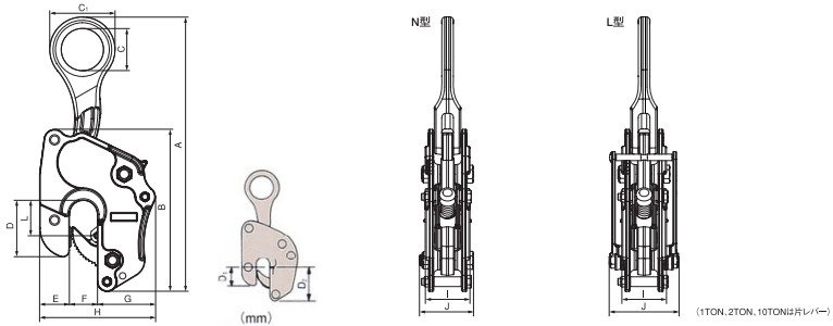 V-25型三木豎吊鋼板鉗結(jié)構(gòu)尺寸圖 V-25型三木豎吊鋼板鉗結(jié)構(gòu)尺寸圖