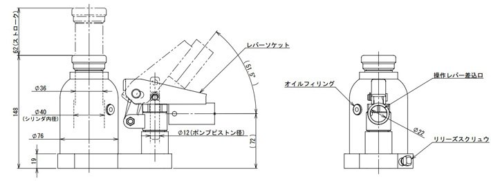 ED-60T低型液壓千斤頂結(jié)構(gòu)尺寸圖1 ED-60T低型液壓千斤頂結(jié)構(gòu)尺寸圖1