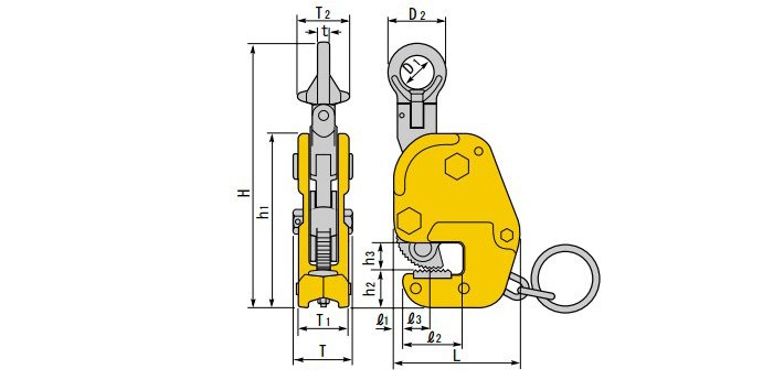 GVC-E自在形橫吊夾具結(jié)構(gòu)尺寸圖片 GVC-E自在形橫吊夾具結(jié)構(gòu)尺寸圖片
