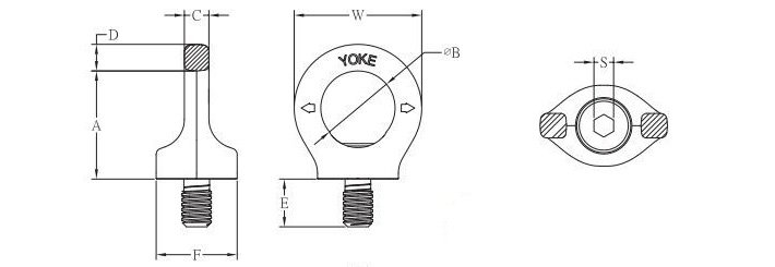 YOKE眼型旋轉(zhuǎn)吊點8-291結(jié)構(gòu)尺寸圖片 YOKE眼型旋轉(zhuǎn)吊點8-291結(jié)構(gòu)尺寸圖片