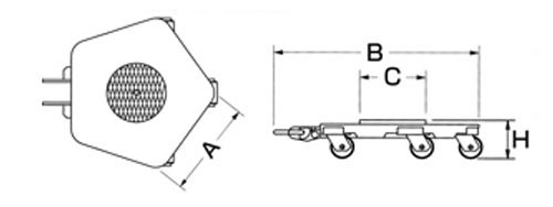 DAIKI無(wú)塵型萬(wàn)向搬運(yùn)小坦克尺寸圖二 DAIKI無(wú)塵型萬(wàn)向搬運(yùn)小坦克尺寸圖二