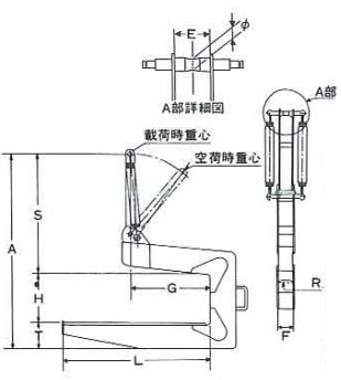 CH型鷹牌鋼卷線(xiàn)圈吊具尺寸圖