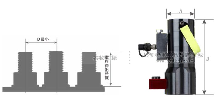 風(fēng)電液壓螺栓拉伸器尺寸圖 風(fēng)電液壓螺栓拉伸器尺寸圖