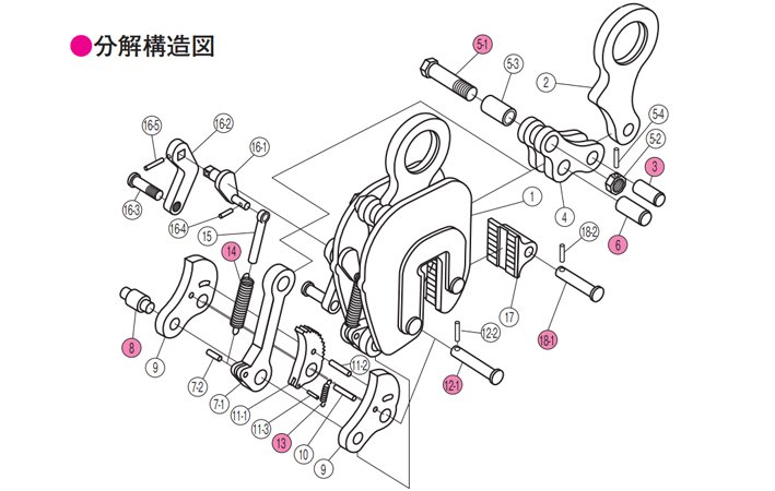 鷹牌NNE豎吊無(wú)傷鋼板鉗配件分解圖 鷹牌NNE豎吊無(wú)傷鋼板鉗配件分解圖