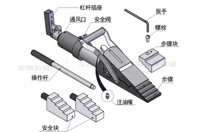 鷹牌楔形舉升千斤頂組成結(jié)構(gòu)圖 鷹牌楔形舉升千斤頂組成結(jié)構(gòu)圖