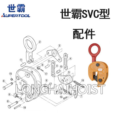 世霸SVC型豎吊鋼板鉗配件